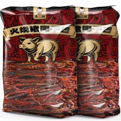 滇二娃 云南特产火烧猪肉干巴香辣风干手撕猪肉条解馋肉类零食小吃