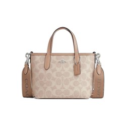 COACH 经典标志City迷你托特包 IM/胡桃木色/黑色 女士单肩包