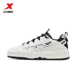 特步 WZ门店同款迷踪板鞋男鞋夏秋新品百搭运动休闲鞋 帆白/黑 42