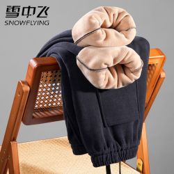 雪中飞 冬季男士保暖加绒加厚灯芯绒休闲裤运动羊羔绒男裤子