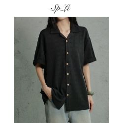 SP.LI SPLi宽松衬衣男夏季翻领休闲短袖百搭上衣