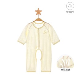 La Chapelle Sport 拉夏贝尔婴儿连体衣夏季幼儿薄款开裆长袖哈衣新生儿衣服宝宝夏装