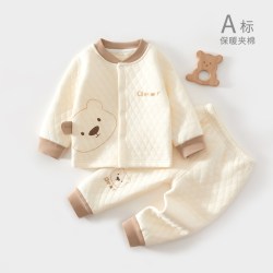 温巢 婴儿衣服秋季夹棉分体套装秋装保暖婴幼儿宝宝秋冬纯棉a类6男宝宝