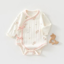 婧麒 JQ婧麒新生婴儿衣服春秋初生满月宝宝包屁衣a类纯棉早秋偏开哈衣