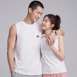 Dickies 男士白色简约宽松运动健身青少年汗衫打底背心