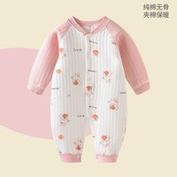 哗哗米奇 婴儿连体衣秋冬保暖夹棉哈衣新生儿纯棉衣服秋季加厚套装宝宝春装