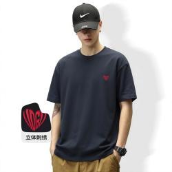 I.T it UDG竹节棉T恤日系肌理轻薄款透气夏男士宽松刺绣半袖短袖男