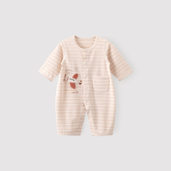 乖奇熊 [惊喜价]3零有机乖奇熊婴幼儿纯棉连体衣夏薄款睡衣宝宝空调服