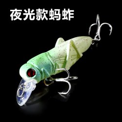 HISTAR 路亚饵夜光米诺昆虫假饵鲤鱼草鱼鲫鱼淡水仿生蚂蚱路亚饵