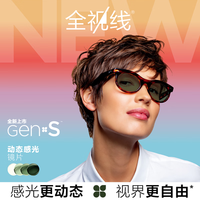 依视路 1.67钻晶膜洁全视线GENS动态感光变色 2片+送镜架