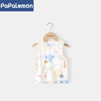 PAPA LEMON 宝宝背心T恤夏季薄款婴幼儿无袖衣服透气夏装纯棉上衣