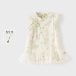 戴维贝拉 女童汉服连衣裙夏装2026新款儿童国风公主裙宝宝凉感裙子