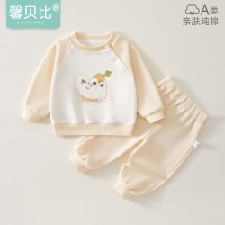 馨贝比 婴儿衣服纯棉长袖套装春秋宝宝秋衣秋裤儿童分体秋装家居服