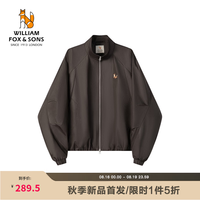 William fox&sons 威廉福克斯男装复古老钱风仿油蜡涂层面料不规则结构立领夹克外套