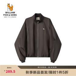 William fox&sons 威廉福克斯男装复古老钱风仿油蜡涂层面料不规则结构立领夹克外套