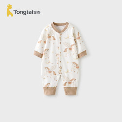 童泰 婴儿连体衣春秋季纯棉新生儿衣服宝宝休闲外出可爱哈衣爬服