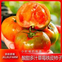 百亿补贴：玖玖农场 丹东铁皮柿子绿腚油草莓西红柿新鲜碱地水果柿子2.8斤