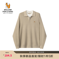 William fox&sons 威廉福克斯复古假两件叠穿通勤羊毛混纺小狐狸刺绣老钱风针织衫男