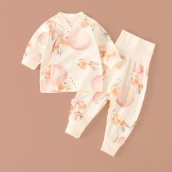萌童之旅 宝宝纯棉内衣套装春秋内衣家居服幼儿打底婴儿秋衣秋裤睡衣按扣裆
