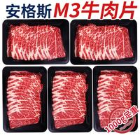 肉鲜厨师 安格斯M3谷饲原切牛肉片1kg