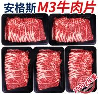 肉鲜厨师 安格斯M3谷饲原切牛肉片1kg