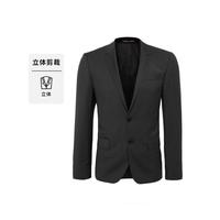 BOSS 轻奢平驳领纯羊毛西装外套