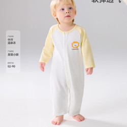 贝肽斯 婴儿衣服夏季薄款纯棉透气宝宝连体衣新生婴幼儿空调服睡衣