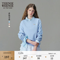 TEENIE WEENIE 小熊女装卫衣秋季圆简约圆领休闲俏皮上衣 浅蓝色