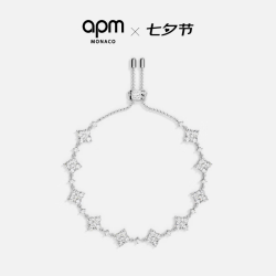 APM Monaco 闪耀可调节手链银白色气质手链时尚  女友闺蜜  银白色闪耀手链