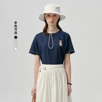 TEENIE WEENIE 小熊刺绣圆领短袖T恤女士上衣