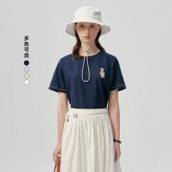 TEENIE WEENIE 小熊刺绣圆领短袖T恤女士上衣