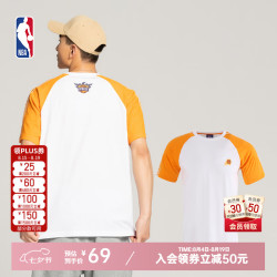 NBA 篮网快船太阳湖人勇士阳光校园风拼色插肩袖夏季男子T恤短袖运动 太阳队 2XL