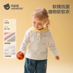 贝肽斯 [7A抗菌]女童衬衫儿童秋季柔软POLO衫长袖宝宝A类洋气衬衣