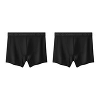 Lee Cooper 10A抗菌 男士平角内裤 曜石黑 M码 2条装