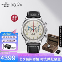 海鸥 SEAGULL）手表男士机械表 男表礼物 航空码表 D304复刻腕表礼盒1963时代版