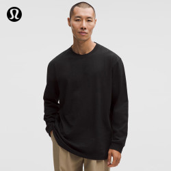 lululemon LM3FBTS 男士棉混纺速干长袖T恤 黑色 M