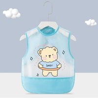 立始 宝宝吃饭围兜罩衣防水夏季婴儿辅食防脏男女小孩无袖饭兜儿童护衣