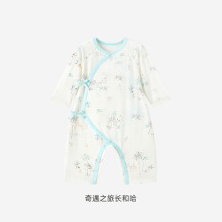 英氏 婴儿春夏连体衣宝宝爬服长袖家居服哈衣薄款衣服