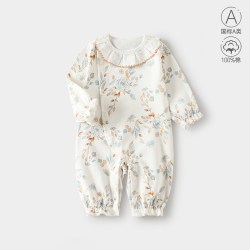 贝肽斯 婴儿衣服春秋季连体衣纯棉a类长袖爬服女宝宝秋装外出服S