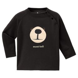 mont·bell 日本直邮蒙贝欧montbell 爆款美山黑熊圆领卫衣侧肩扣儿童长袖T恤
