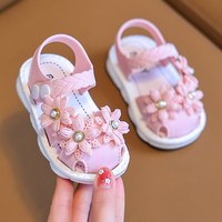 矮马 儿童包头凉鞋新款可爱女宝宝婴幼儿0-3岁软底小孩学步鞋子防滑