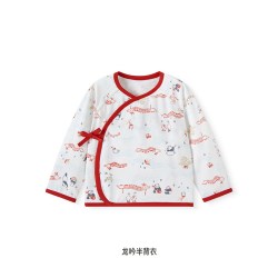英氏 婴儿居家服长袖四季宝宝半背衣儿童空调服童装