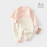 温巢 婴儿连体衣秋季舒绒婴幼儿宝宝衣服洋气小公主女宝宝长袖秋装a类6