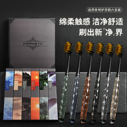 轻奢细丝软毛牙刷彩晶手柄情侣牙刷