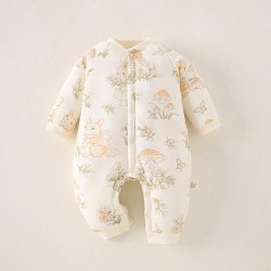亦骐 童装婴儿衣服连体衣纯棉夹棉婴幼儿宝宝冬装保暖加厚棉衣棉服