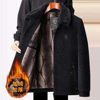 翻领爸爸装棉衣冬季雪尼尔棉服中年休闲保暖夹克外套