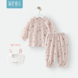 汤尼倍儿 女宝宝分体套装纯棉春秋婴儿外出甜美长袖上衣裤子两件套