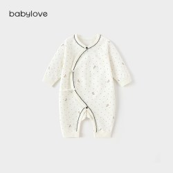 Babylove 新生儿连体衣春秋纯棉初生婴儿衣服花韵点瑶
