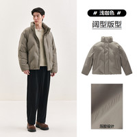 太平鸟 男装羽绒服短款宽松冬季加厚男款情侣时尚压胶BAACE4112