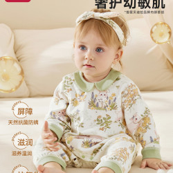 爱贝迪拉 婴儿连体衣 甘菊小绵羊-中开款
